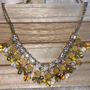 The Loft Women’s  Yellow  Multi-Color Beaded Bib Necklace career office wear